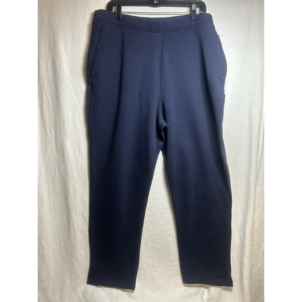 Blair Women's Sweatpants Zippered Pockets Elastic Waist Navy Size XL 28" Inseam
